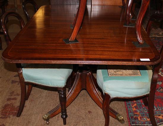 Regency style mahogany rectangular breakfast table